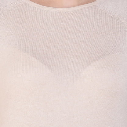 Beige Soft Spun Raglan Sleeves Top