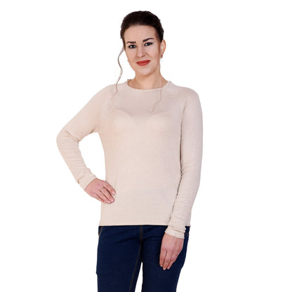 Beige Soft Spun Raglan Sleeves Top