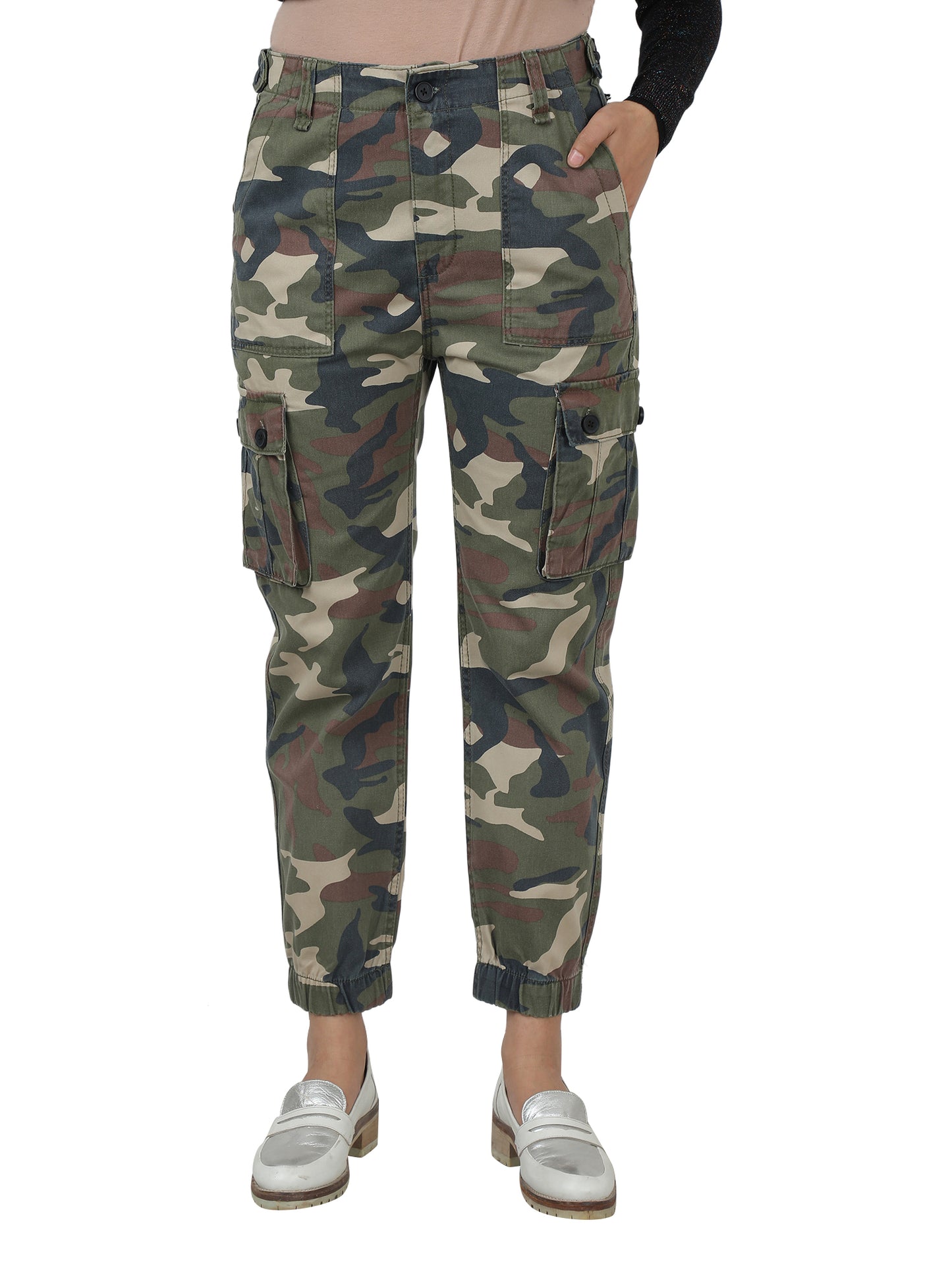 Camouflage Full Length Cotton Cargo Jogger