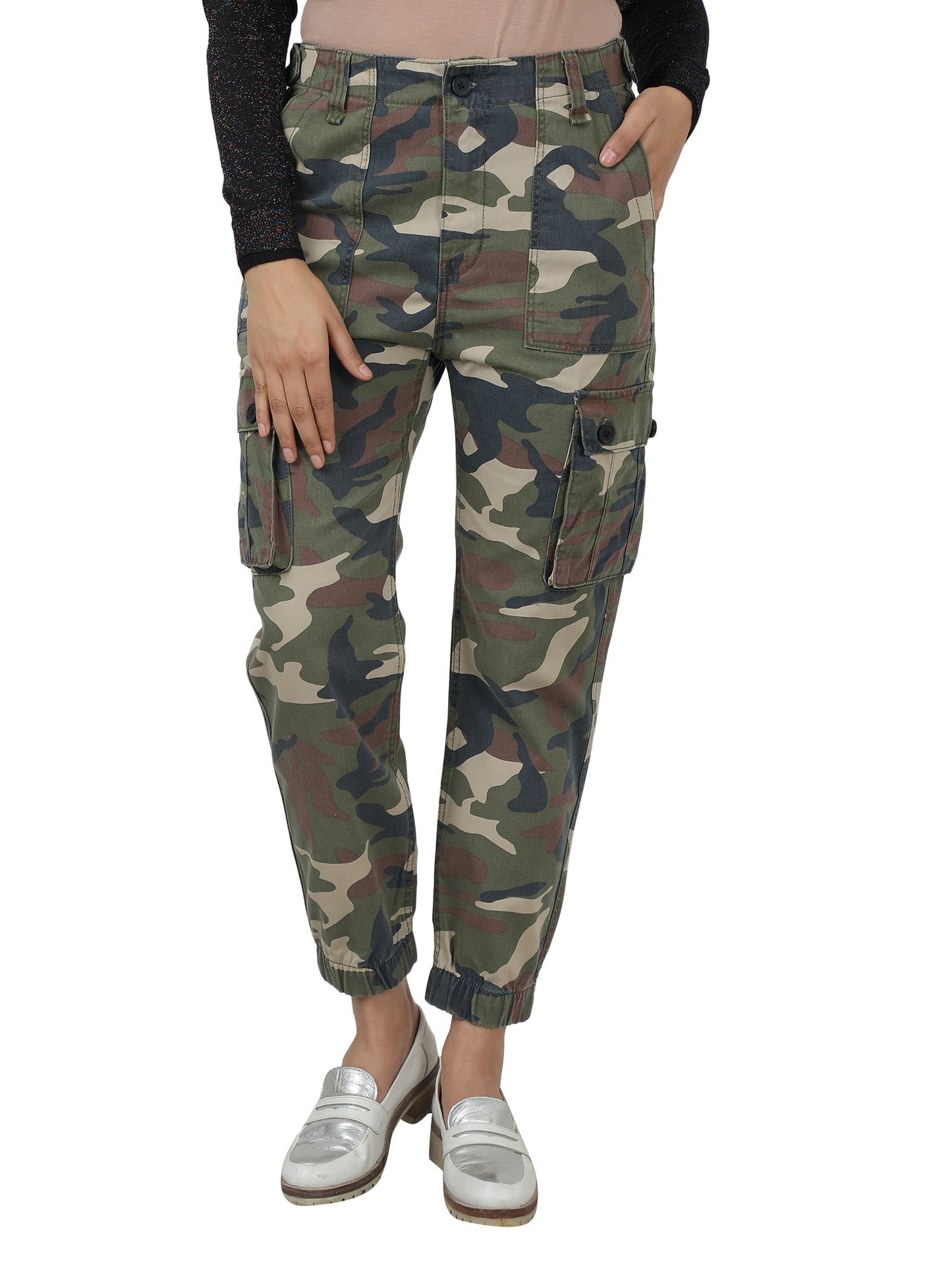 Camouflage Full Length Cotton Cargo Jogger