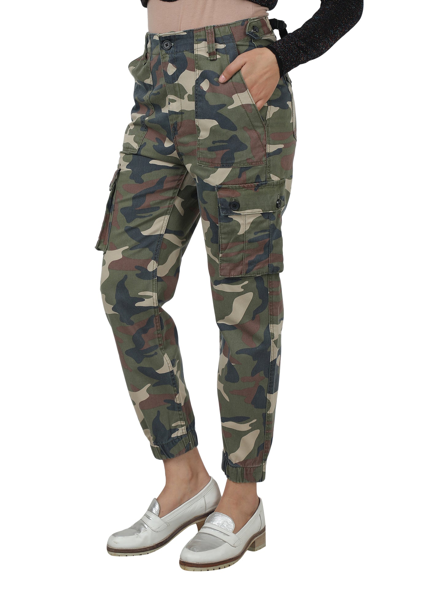 Camouflage Full Length Cotton Cargo Jogger