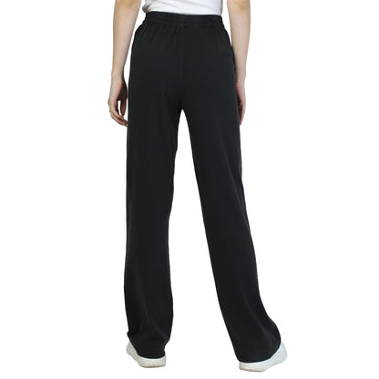 Regular Fit Solid Hosiery Black Trousers