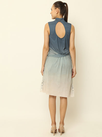 A-line Polyester Sleeveless grey Dress