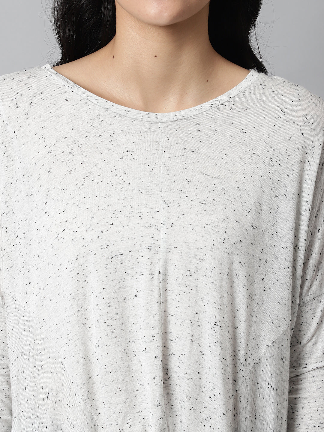 Round Neck Cream Loose Top