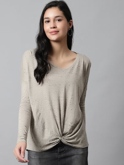 Round Neck Grey Loose Top