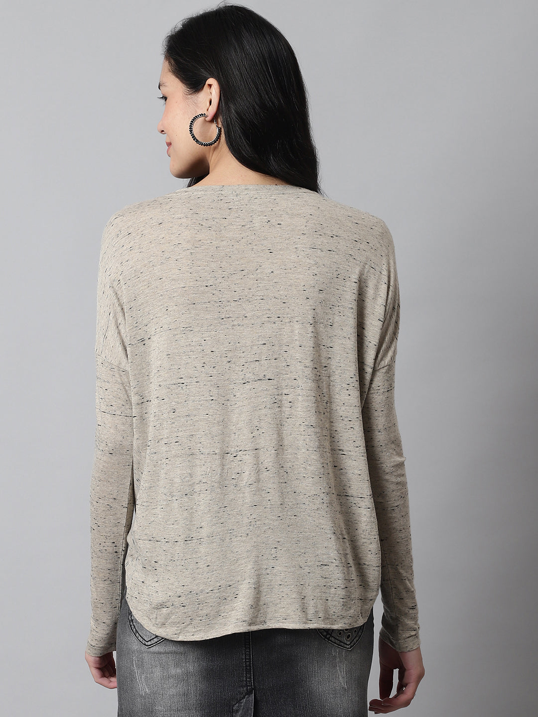 Round Neck Grey Loose Top