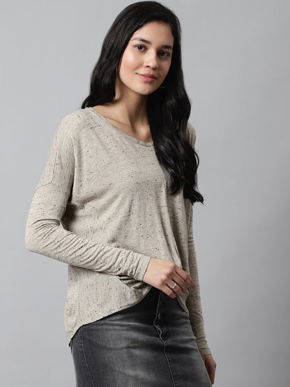 Round Neck Grey Loose Top