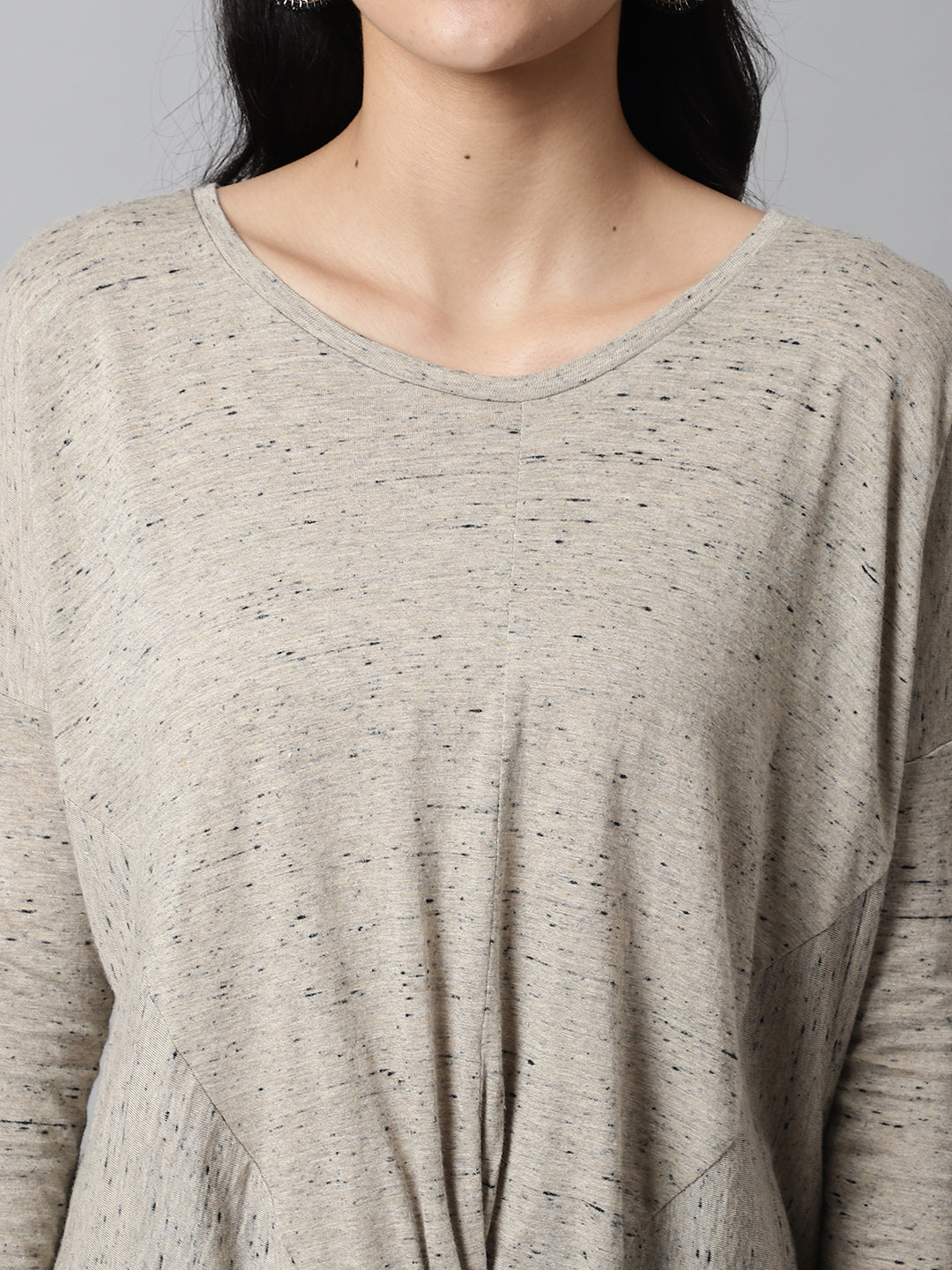 Round Neck Grey Loose Top