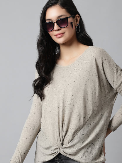 Round Neck Grey Loose Top