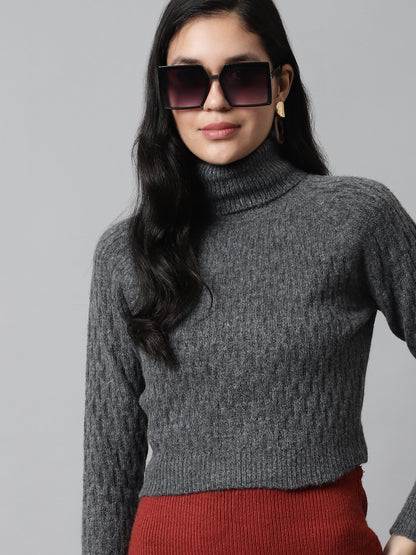 Acrylic High-Neck Full Sleeve Sweater