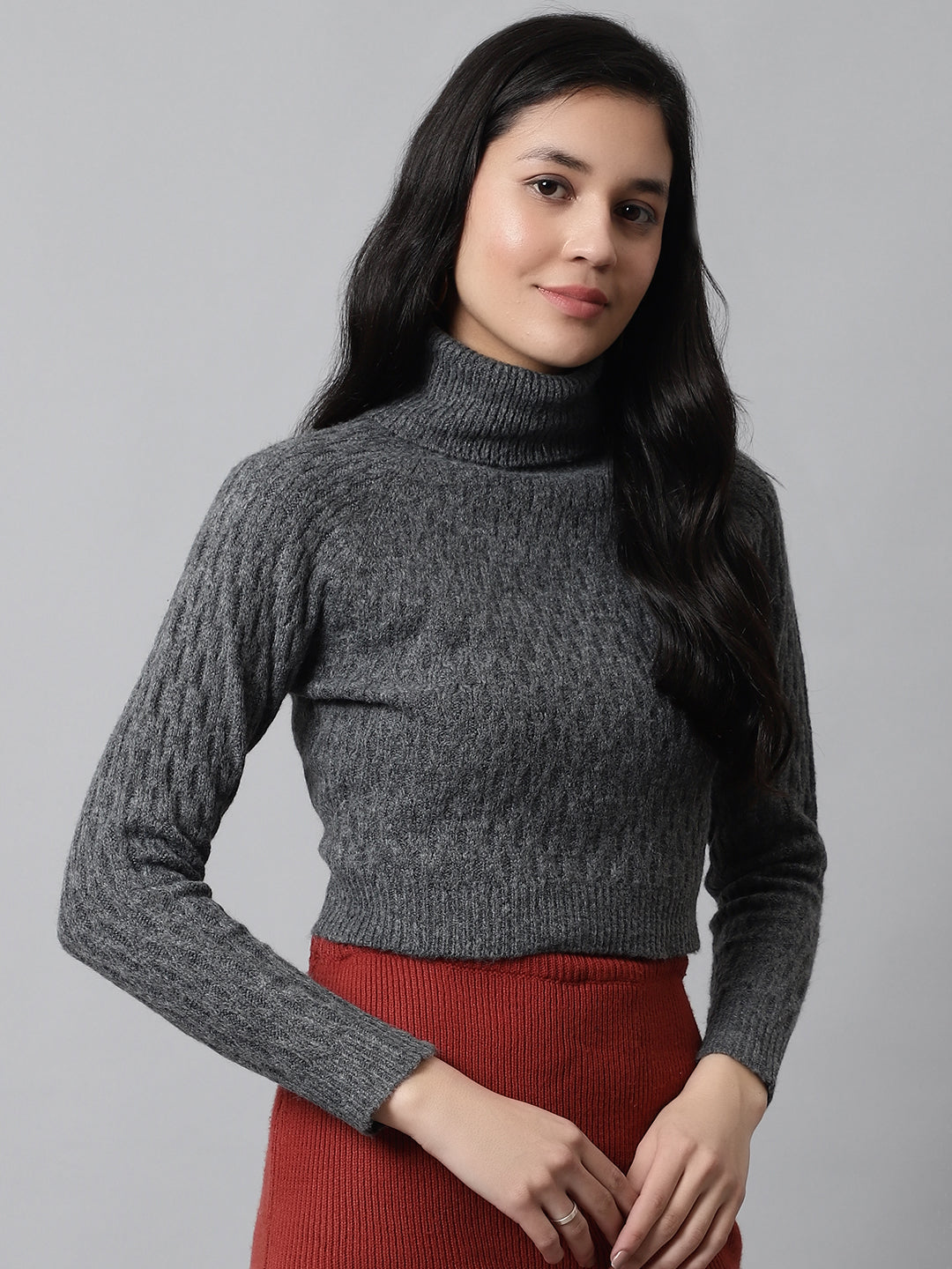 Acrylic High-Neck Full Sleeve Sweater