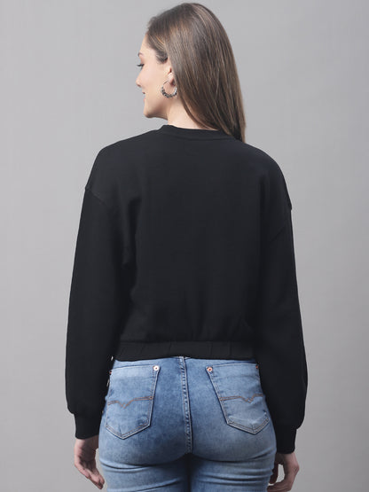 Round Neck Full Sleeve Black Sweater