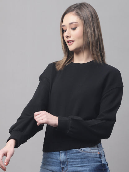 Round Neck Full Sleeve Black Sweater