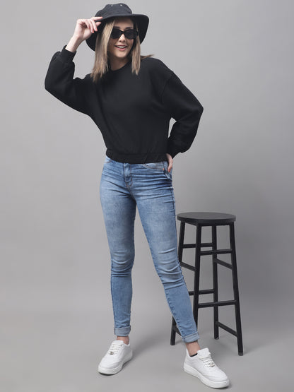 Round Neck Full Sleeve Black Sweater