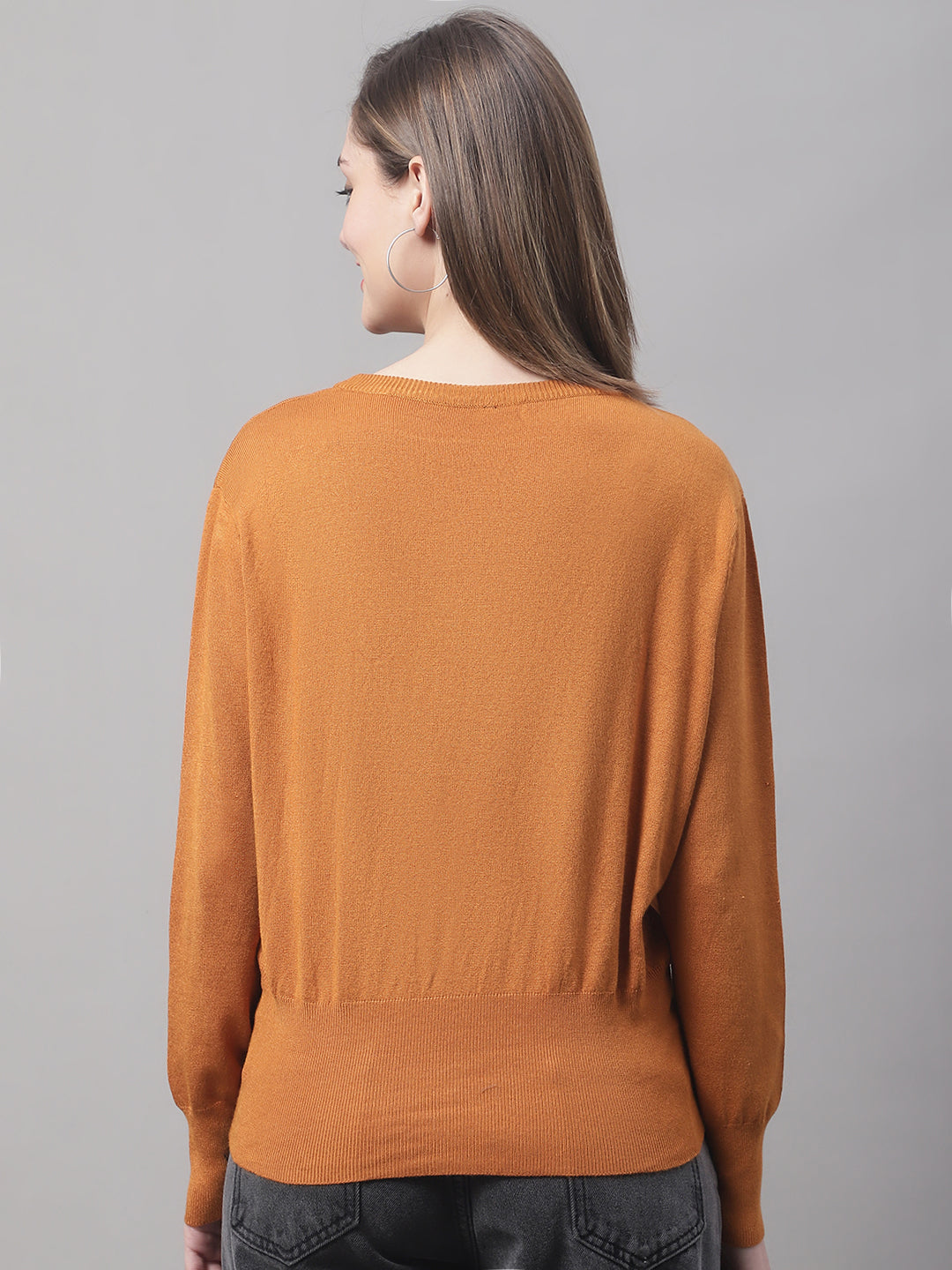 Round Neck Full Sleeve Mustard Sweater