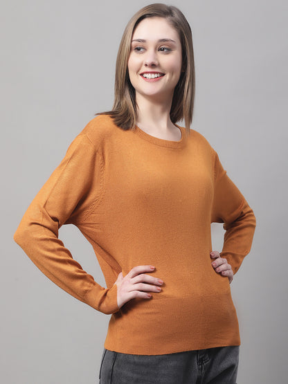 Round Neck Full Sleeve Mustard Sweater