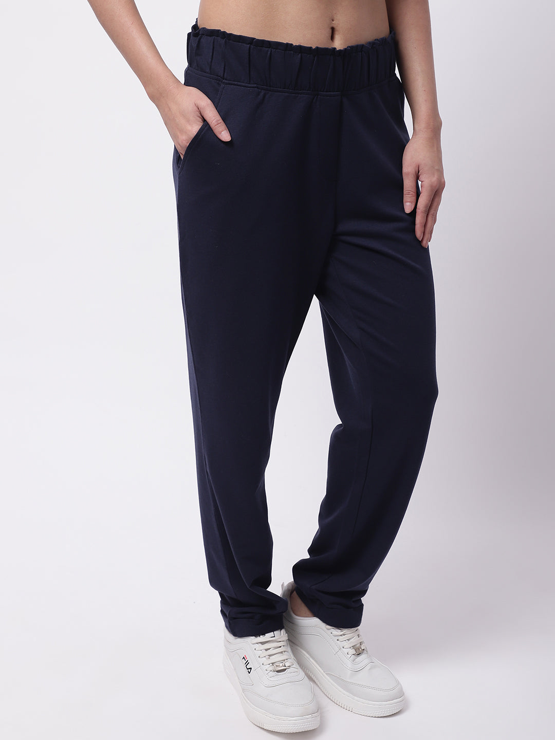 Regular Fit Cotton Dark Blue Trousers