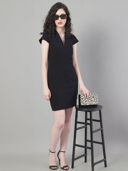 Polyester zip back fastening Black Dress