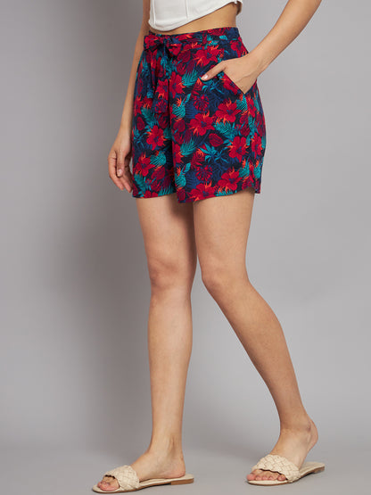 Viscose Flower Print MultiColor Summer Short