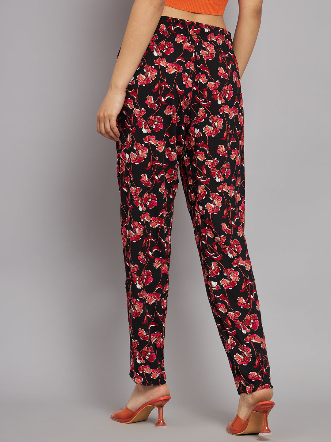 Regular Fit Rayon Printed Elastic waistband Multicolor Trouser