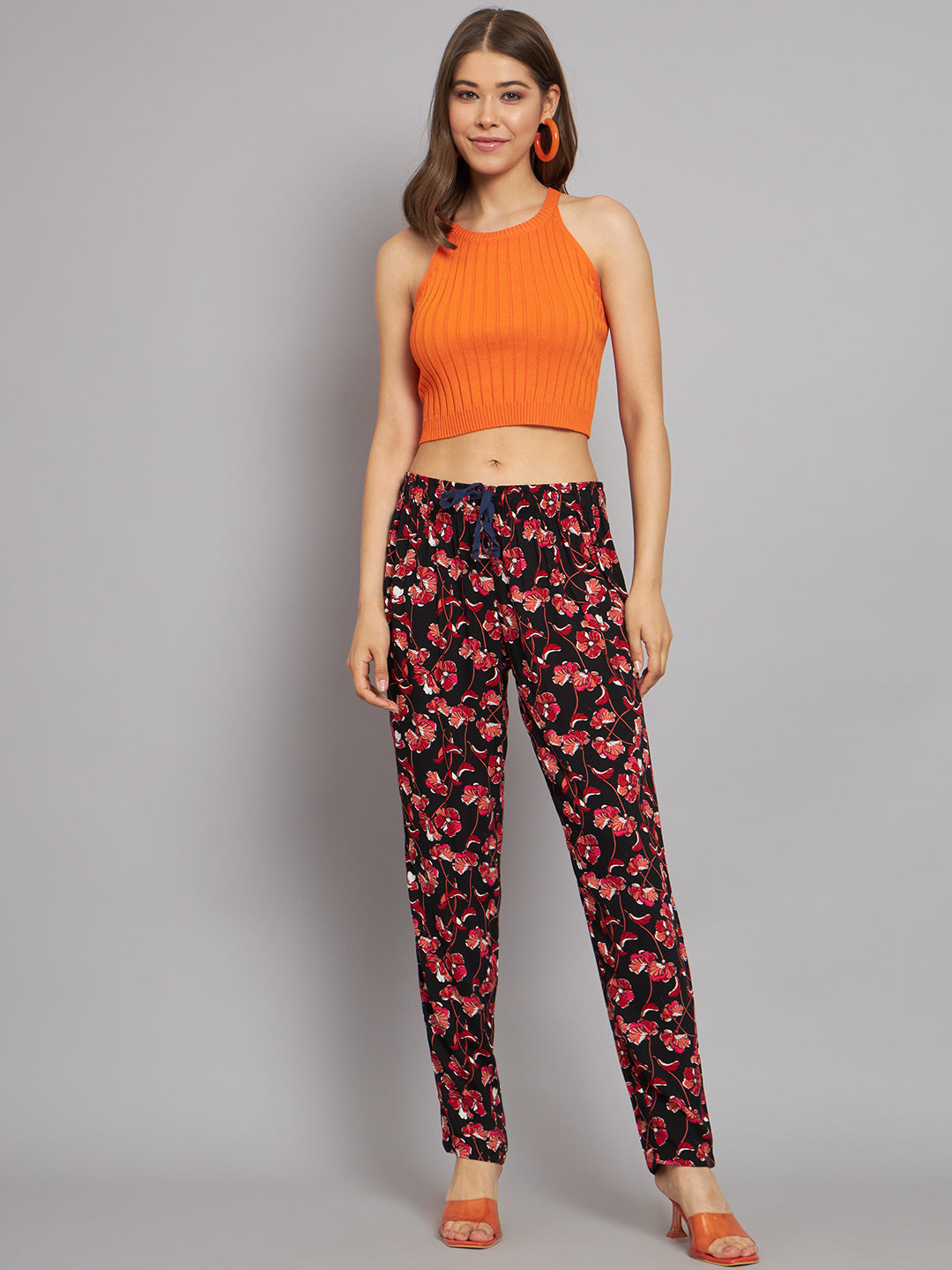 Regular Fit Rayon Printed Elastic waistband Multicolor Trouser