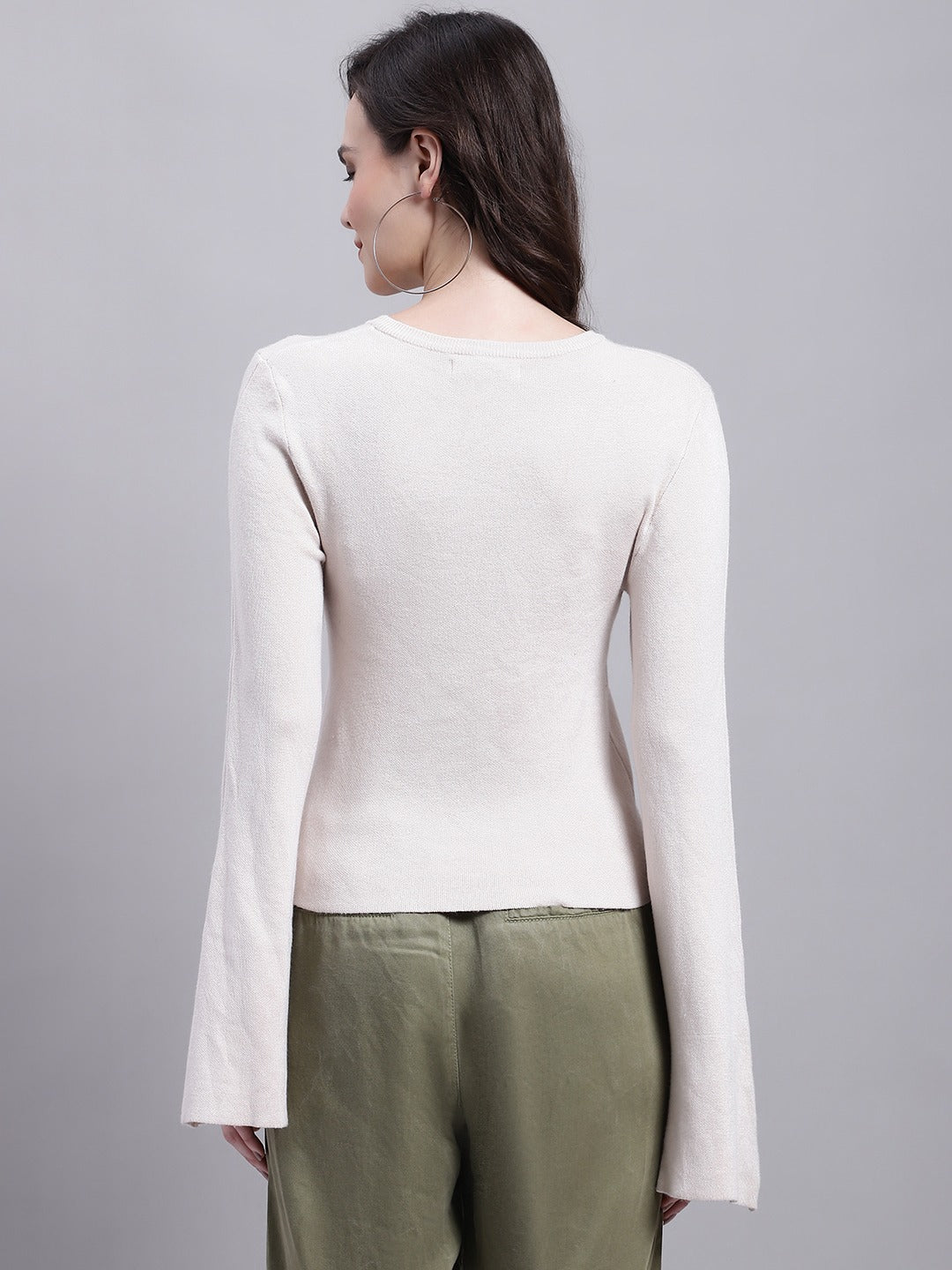 Round Neck Beige Top