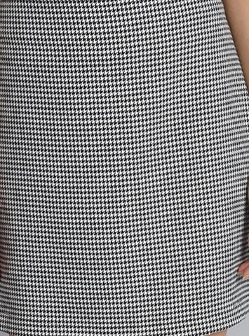 Polyester Hounds tooth Print Casual A-Line Skirt