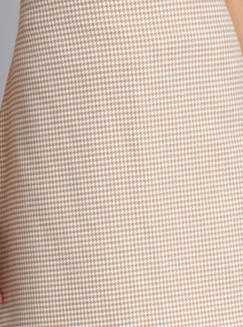 Polyester Houndstooth Print A-Line Mini Skirt