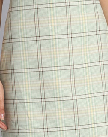 Polyester Houndstooth Print Casual A-Line Skirt