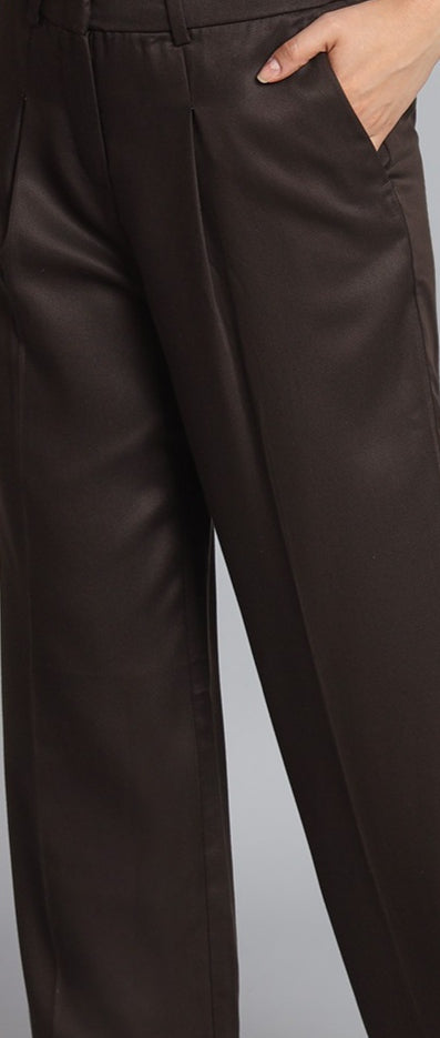 Cotton Plus Size Office wear Dark Brown Trouser Pant