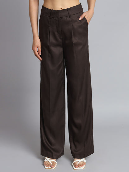 Cotton Plus Size Office wear Dark Brown Trouser Pant