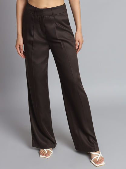 Cotton Plus Size Office wear Dark Brown Trouser Pant