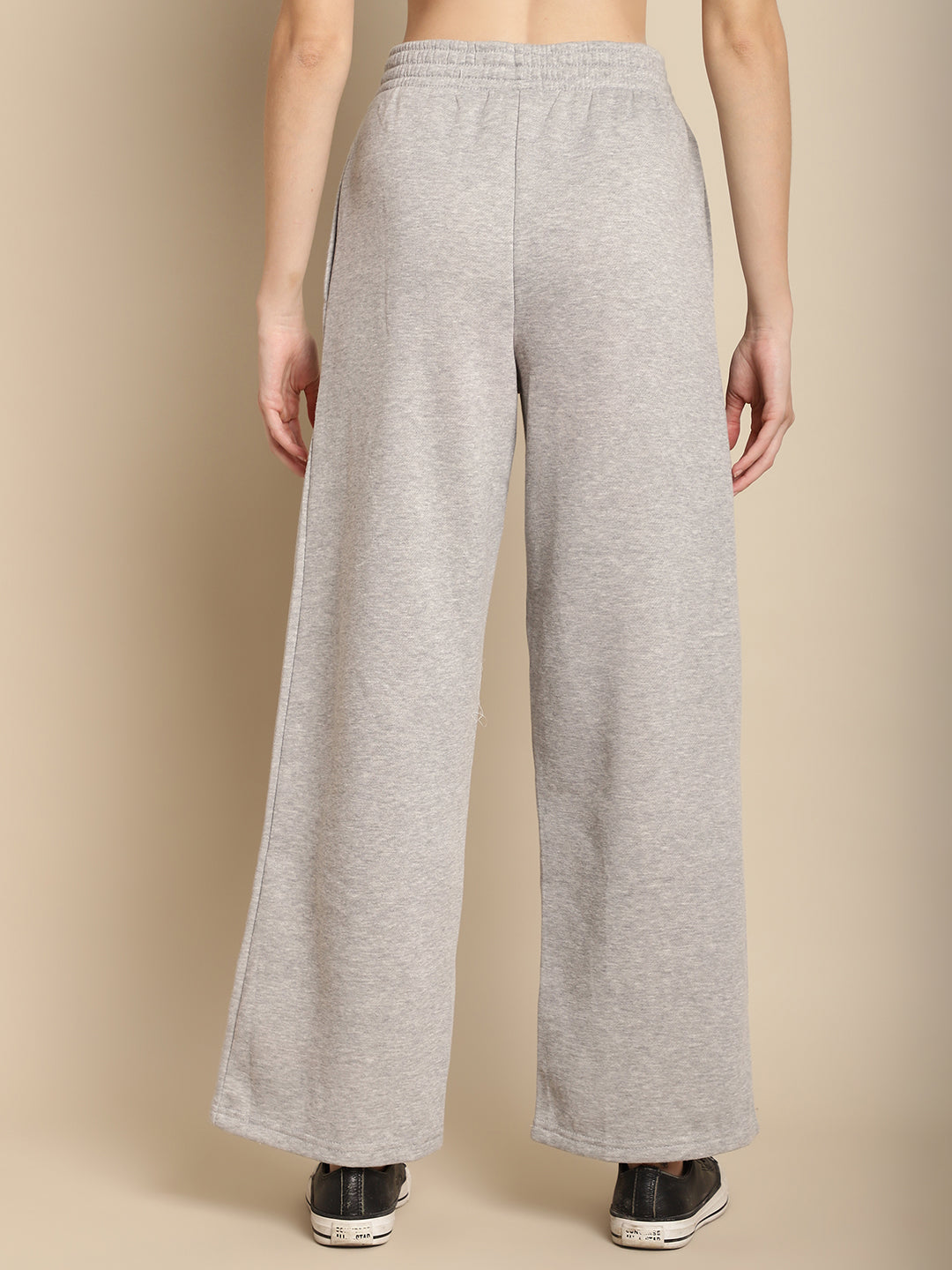 Grey straight leg trousers