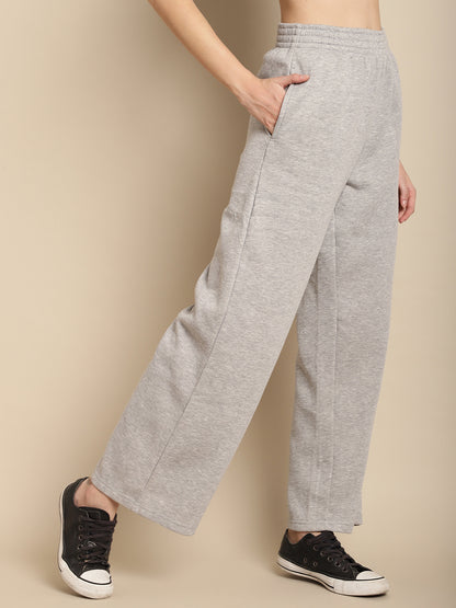 Grey straight leg trousers