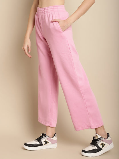 Peach straight leg trousers