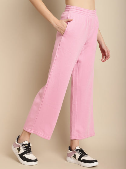 Peach straight leg trousers