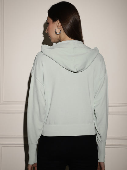 Cotton Hoodie Light Green Sweatshirt