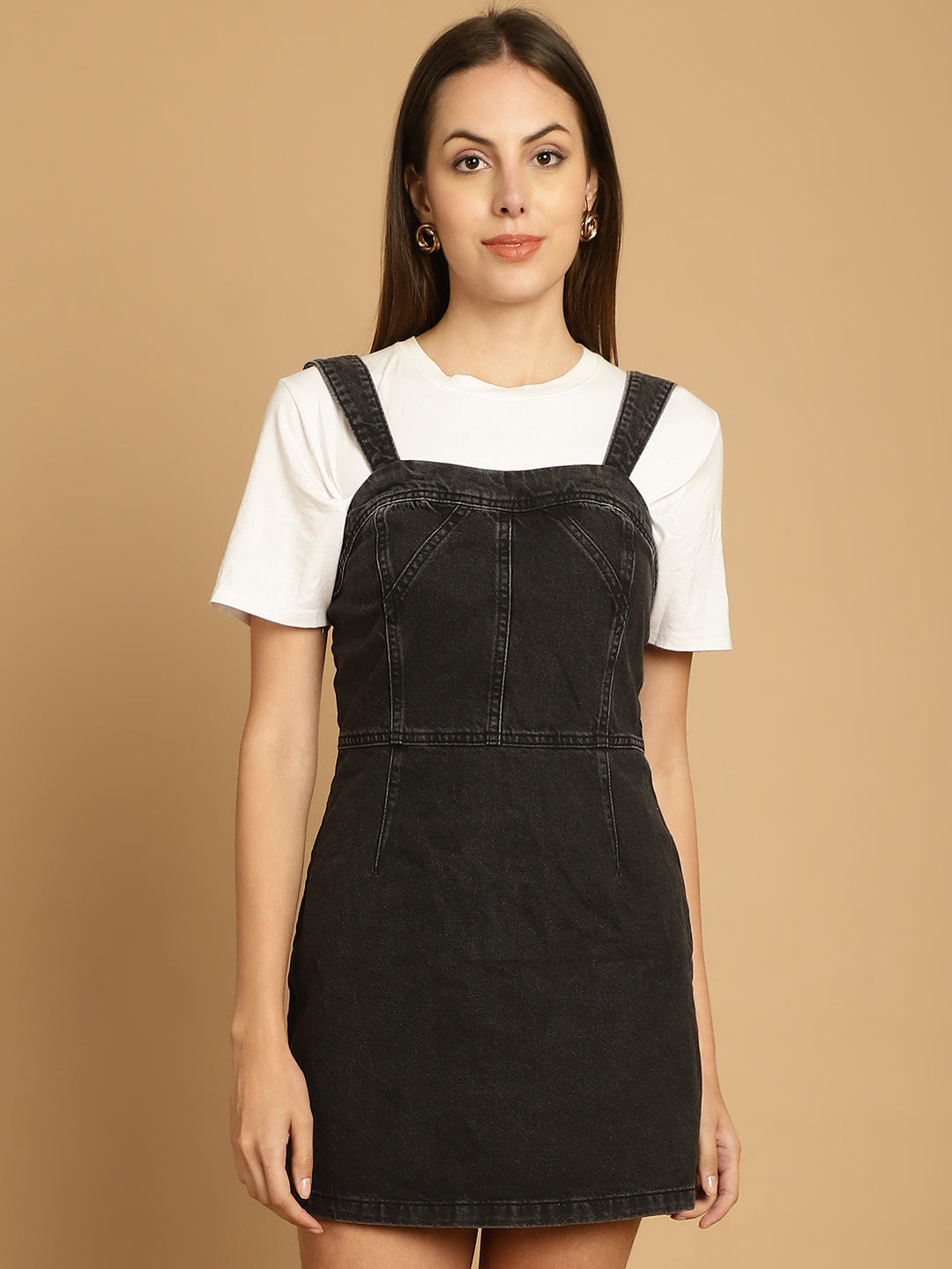 NoBarr Women's Denim Black Dress