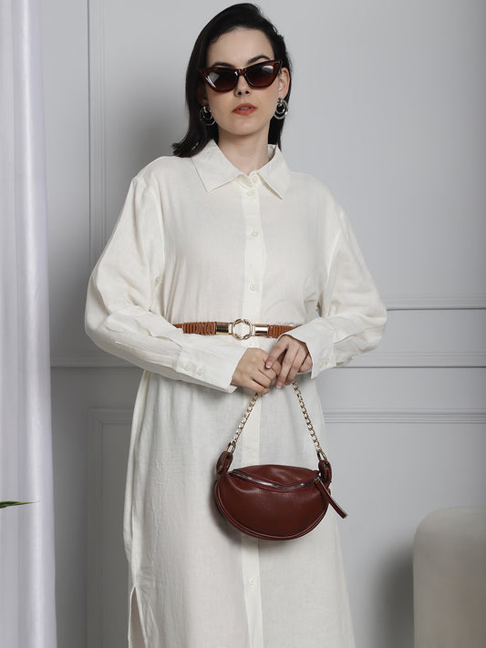 Long Cotton Relax fit White Shirt Dress