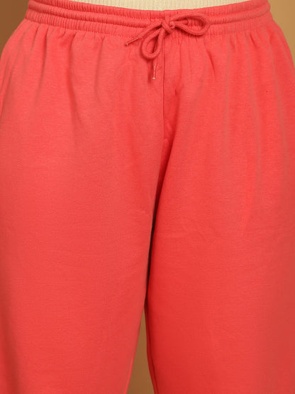 Neon Pink Elastic with Drawstring Basic Jogger