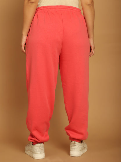 Neon Pink Elastic with Drawstring Basic Jogger