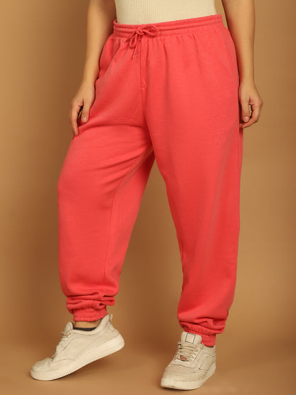 Neon Pink Elastic with Drawstring Basic Jogger