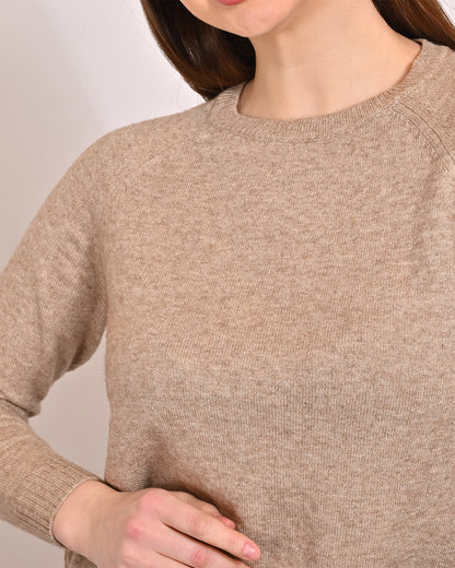 Acrylic Full Sleeve with Round Neck Beige Sweater