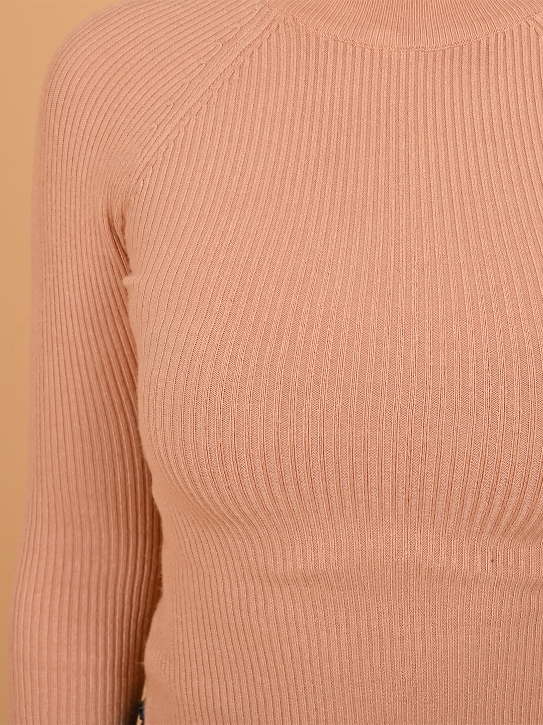 Viscose Full Sleeve with Turtle Neck Peach Sweater