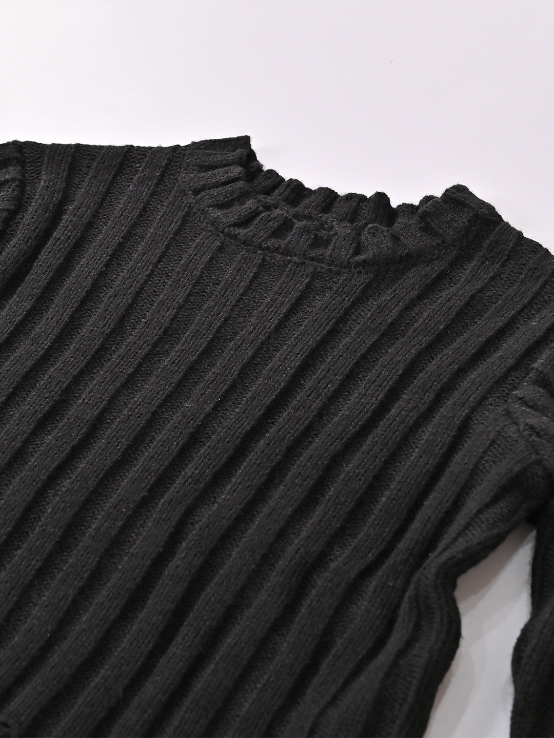 Acrylic Full Sleeve Round Neck Black Sweater