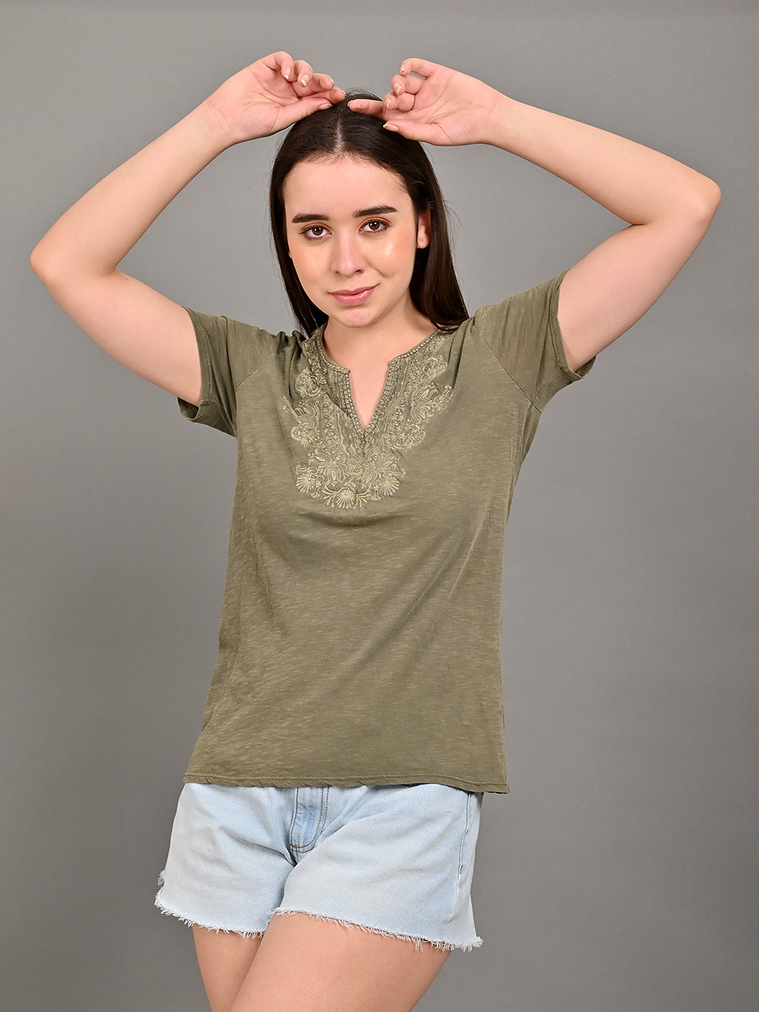 Viscose Olive Oil-Dyed Regular Top