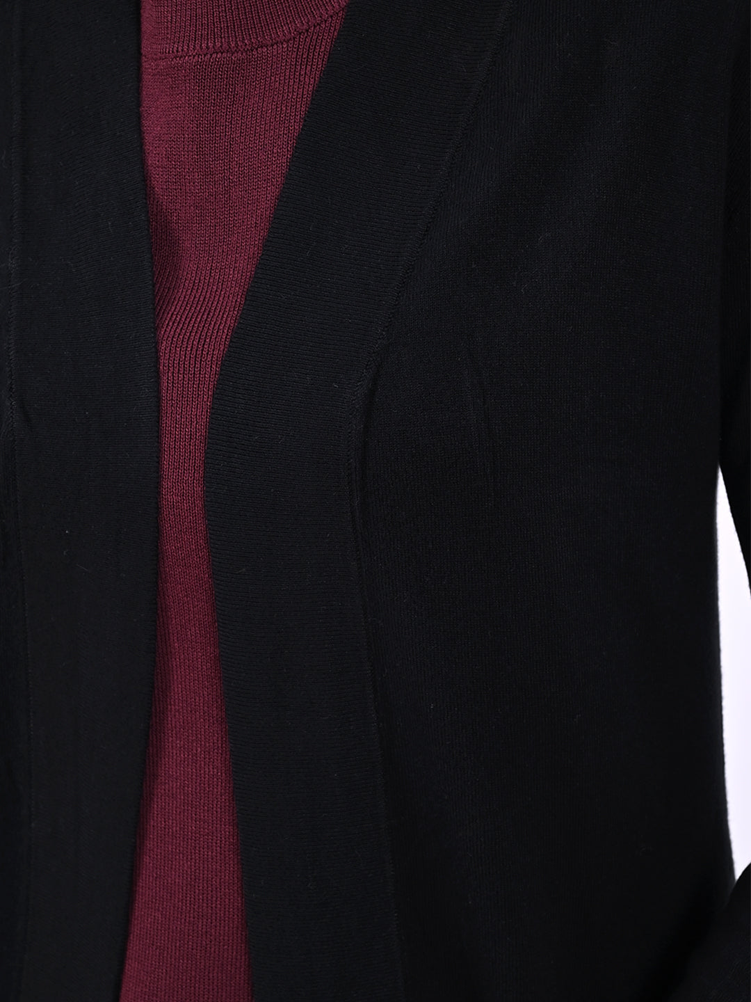 Viscose Full Sleeve with Front open Black Shrug