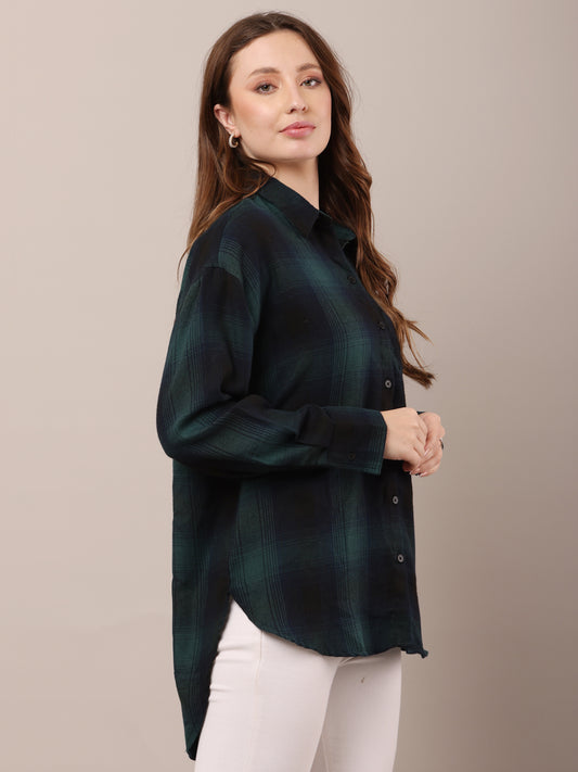 Polyester Full Sleeve with Elegant Multicolour Checked Shirt