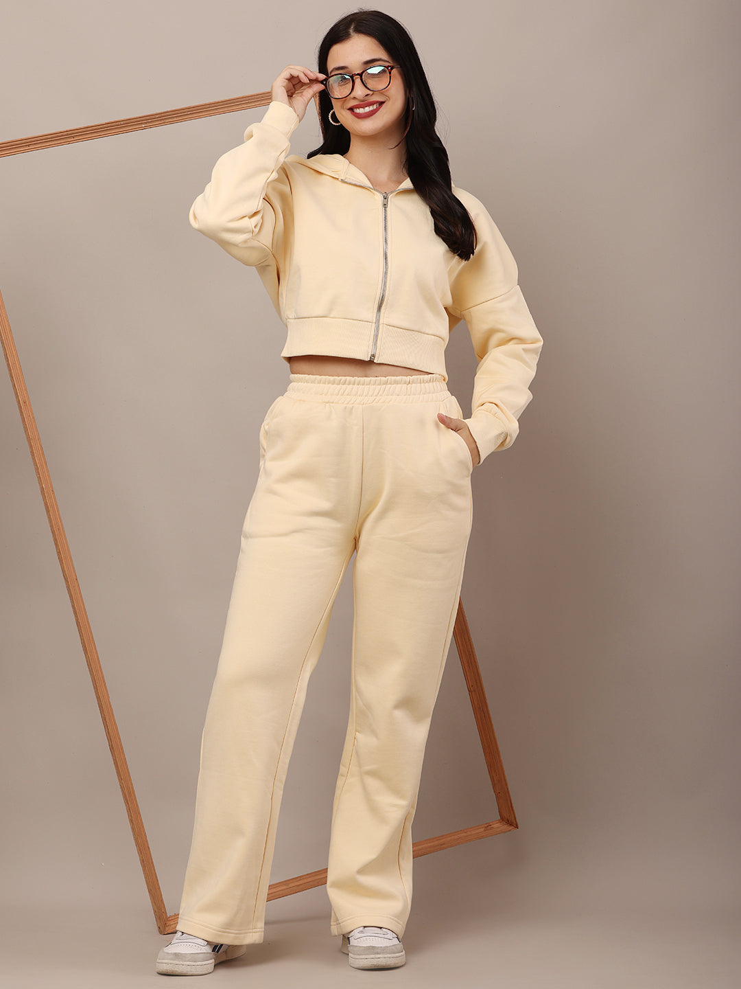 Cotton Full Sleeve Hooded Sweatshirt with Trouser Co-Ord Set