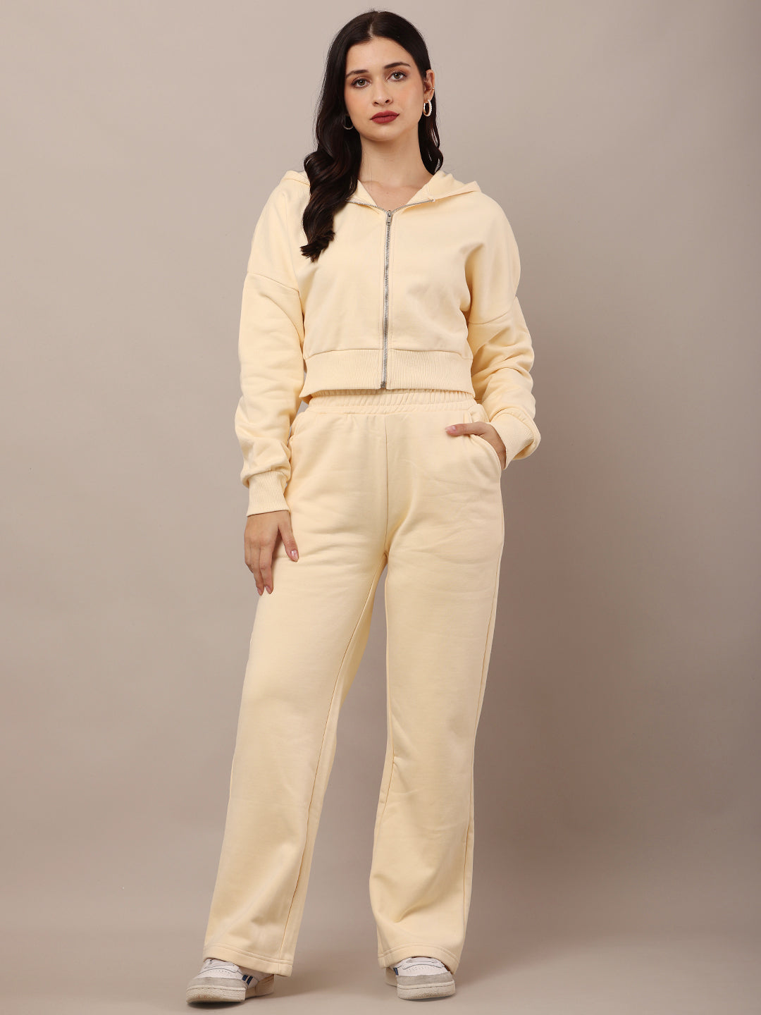 Cotton Full Sleeve Hooded Sweatshirt with Trouser Co-Ord Set